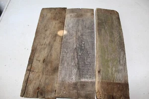 3 PCS RECLAIMED WEATHERED OAK OLD BARN BOARD WOOD LUMBER RUSTIC BOARD CRAFTS ART - Picture 1 of 2