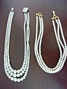 JEWELRY 2 GORGEOUS FAUX PEARL NECKLACES - Foto 1 di 4
