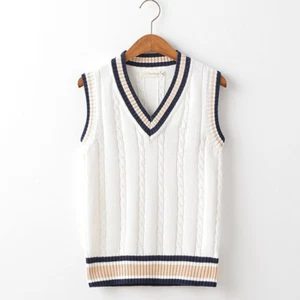 Men's Sweater for School Uniform Thick and Cozy V Neck Sleeveless Vest Fashion - Picture 1 of 17