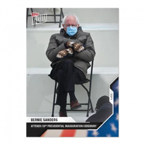 Topps Now USA Election #21 2020 Bernie Sanders inauguración THE PIC MITTENS - Imagen 1 de 2