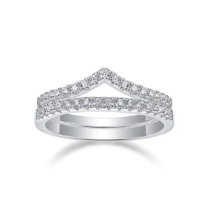 REAL Moissanita Anillo de Boda Alianza de Eternidad Mujeres Plata de Ley 925 PASS TESTER - Imagen 1 de 15