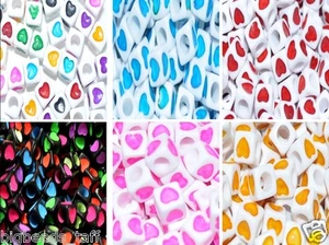 50pcs 6mm, 40pcs 7mm cube white, black + assorted hearts cube acrylic beads - Picture 1 of 12