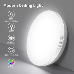 18W ⌀33cm Deckenlampe Deckenleuchte Panel Schlafzimmer Wohnzimmer Bad Flur lampe - Bild 1 von 12