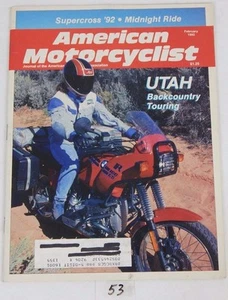 AMERICAN MOTORCYCLIST Magazine Feb. 1992 UTAH Back Country Tour Cover Issue AMA  - Bild 1 von 11