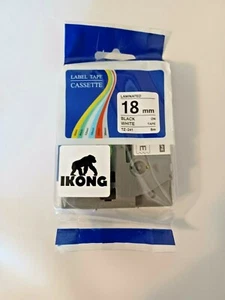 Ricambio nastro etichette compatibile IKONG nero su bianco nastro laminato 18 mm nuovo! - Foto 1 di 2