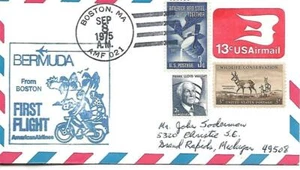 FAM First Flight Cover Boston AMF to Bermuda Sept 8 1975 AAMC#F26-87f - Picture 1 of 1