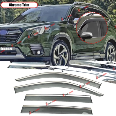 For 2019-2024 Subaru Forester Rain Guard Window Visor Vent Shade Wind Deflector - Image 1 of 4