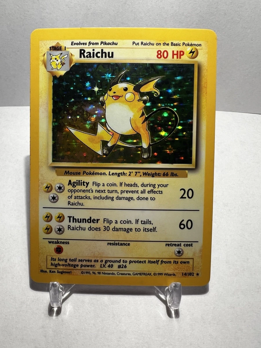 Raichu Pokémon TCG Base Set Individual Collectible Card Game Cards