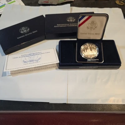 Smithsonian Institution 150th Anniversary Proof Silver Dollar Commemorative Coin - Image 1 of 4