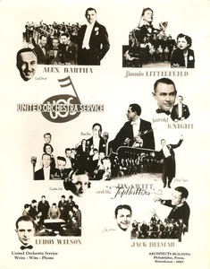 Antique photo montage Alex Bartha Harold Knight Leroy Wilson etc  jazz bands - Picture 1 of 1