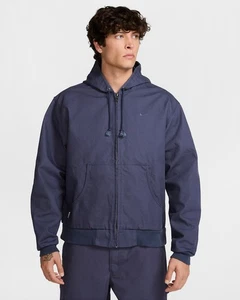 NWT Nike Life Men’s Full-Zip Unlined Canvas Jacket Navy Blue HQ6122-437 $175 M L - Picture 1 of 10