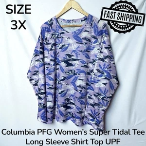 Columbia PFG Super Tidal Tee Long Sleeve Shirt Top Womens Size 3X UPF FAST SHIP - Picture 1 of 7