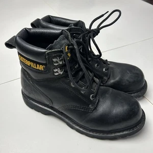 CAT Second Shift Steel Toed Boots Catepillar Black Work Boot Men's US Sz 7 - Picture 1 of 8