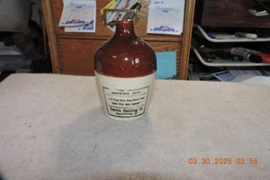 Antique Detrick Distilling Co stoneware mini Moto jug Try Me Once Try Me Again - Picture 1 of 7