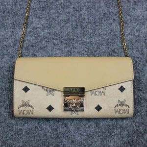 MCM Tracy Chain Portafoglio Viestos Beige Tracolla Mini Borsa Clutch Tracolla MYL9XL11 - Foto 1 di 15