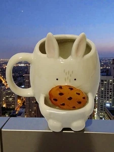 Entzückende Hase Kekstasse - Niedlicher Keramik Kekshalter Tee Kaffeetasse Geschenk - Bild 1 von 8