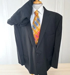Joseph & Feiss 2-Piece Dark Gray Wool Suit 56R Big & Tall Jacket 52 x 26 Pants - Picture 1 of 18