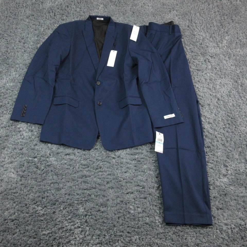 Calça Jaqueta Slim Fit Calvin Klein Masculina 20 Azul Husky 2 Peças 33x30,5 Nova Com Etiqueta - Imagem 1 de 4