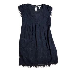 Speechless Women XS Blue Lace VNeck Cap Sleeve Party Shift Dress modest feminine - Picture 1 of 8