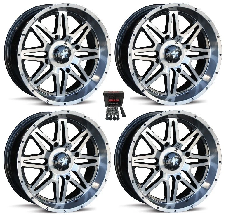 MSA M26 Vibe ATV Wheels/Rims Dark Tint 14" Kawasaki Brute Force IRS (4) - Image 1 of 3