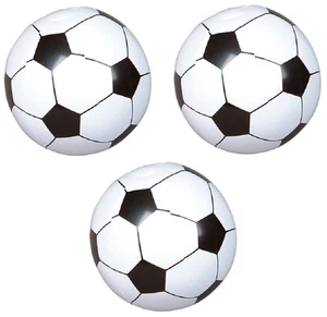 3 pk Party Favor 18" INFLATABLE SOCCER BALLS Birthday World Cup Team Pool Toy - Picture 1 of 3