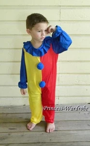 Colorful Circus Clown Outfit Party Unisex Costume Child Kids Size 4-14Year - Picture 1 of 3
