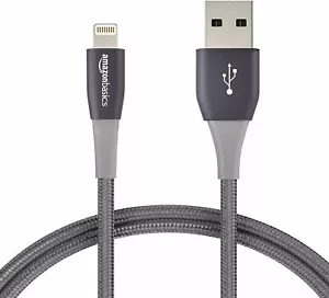 AmazonBasics Double Nylon Braided USB Lightning USB Cable 6ft Iphone Open Boxed - Picture 1 of 3