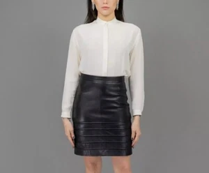 AllSaints Pfeife Bleistift Lammleder hoch tailliert Minirock in Schwarz Größe US 8 - Bild 1 von 11