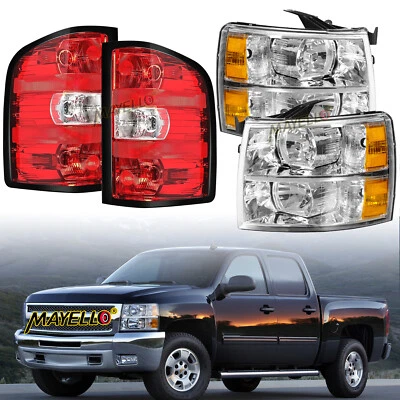 4件装车头灯琥珀色角+尾灯适用于07-13雪佛兰Silverado 1500 2500点 — 第 1/4 张图片