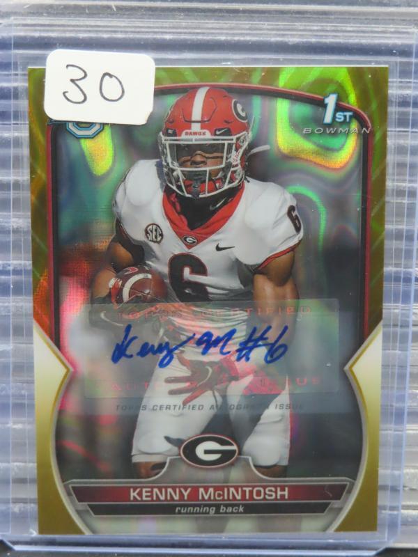 2022 Bowman University Chrome Kenny McIntosh 1st Gold Lava Refractor Auto #20/50