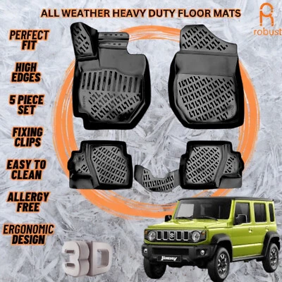 Tapetes moldeados en 3D forros para Suzuki Jimny 2018-2025 para todas las estaciones trabajo pesado Foto 1 de 4