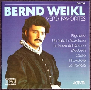 Bernd Weikl Verdi Favorites CD West German Import - Acanta 43327 (1988) - Picture 1 of 3