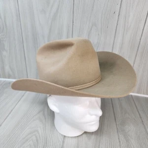 John B. Stetson Company 3X Beaver XXX Stetson Cowboy Hat Tan SMALL 6 3/4 FLAWS - Picture 1 of 13