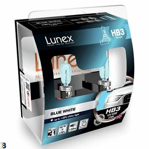 2 x HB3 HALOGEN HEADLAMP BULB Premium 9005 12V 65W Lunex Blue White 3700K - Picture 1 of 1