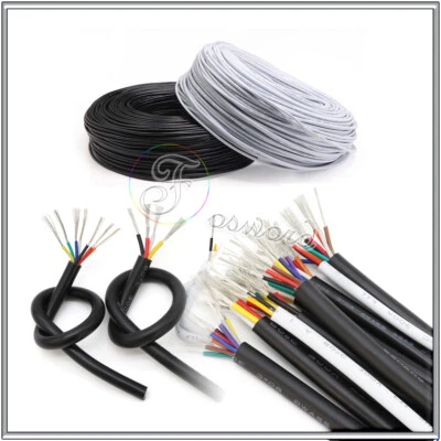 24 AWG Flexible 2-10 Core Multicore Cable White/Black Signal Power Data Car Wire - Image 1 of 2