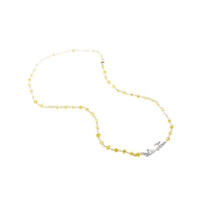 Collana Girocollo Donna LIU JO Luxury LJ228 Argento 925% Pietre Gialle Quarzo - Immagine 1 di 2