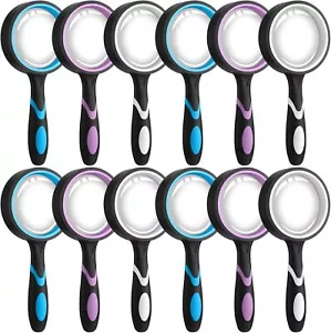 Xuhal 12 Pcs 10X Magnifying Glass Handheld Shatterproof Reading Magnifier for - Picture 1 of 7