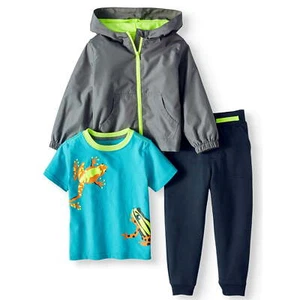 Wonder Nation T-Shirt, Jogger Pants, & Lightweight Hooded Raincoat, 3pc Size 3T - Picture 1 of 2