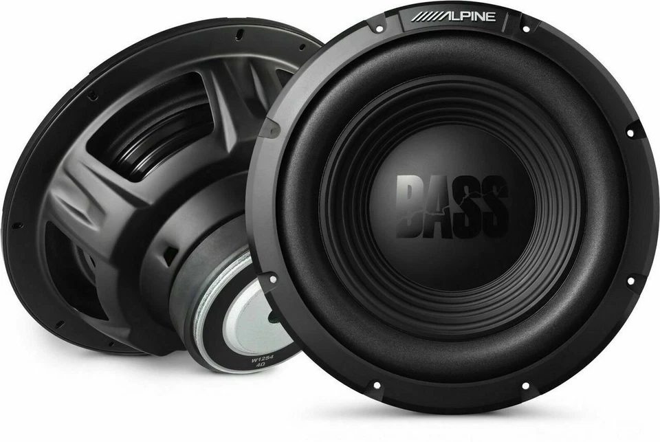 Alpine W12S4, Bass Series Single 4 Ohm Voice Coil 12" Subwoofer - 750W Foto 1 de 3