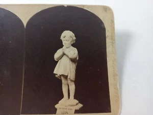 1876 Forced Prayer Statue Centennial Exposition Philadelphia PA Stereoview Card - Picture 1 of 4
