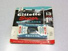Vintage Gillette 15 Super Blue Blades Dozownik na karcie NOS