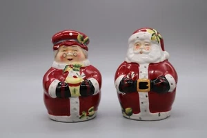 Vintage lustige Weihnachtsmann und Frau Claus Salz und Pfefferstreuer - ca. 3,75" - Bild 1 von 5