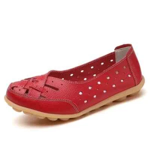 Womens Slip On Leather Loafers Walking Driving Casual Moccasins Shoes Flats Size - Picture 1 of 29