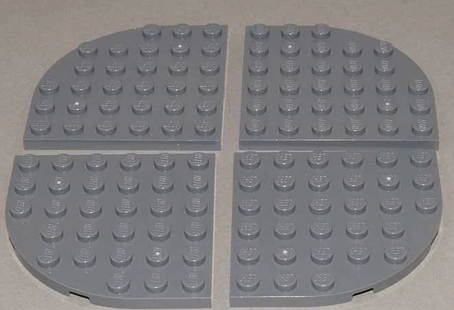 LEGO - 4 Viertelrundplatten Viertelkreise 6x6 dunkelgrau / 6003 NEUWARE - Bild 1 von 1