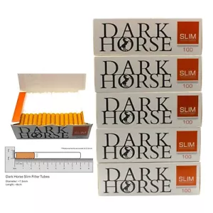 500x Dark Horse Slim Filter Tubes Regular Size Cork Tobacco Cigarette Orange - Picture 1 of 5