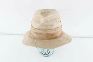 Vintage 70s Rockabilly Ribbed Fedora Hat Cap Mens Size Medium Khaki Brown Tan - Bild 1 von 9