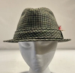 Men's Knox Premier Fedora Size 7 1/4 Green wool with feather - Picture 1 of 10