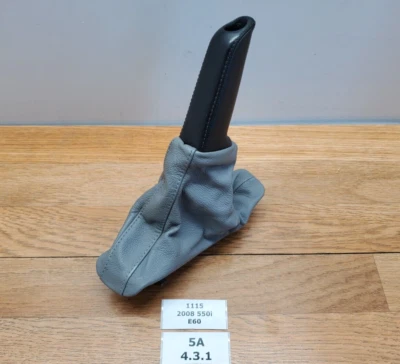 ✅ 04-10 OEM BMW E60 525 530 545 550 Bota Freno de Mano Manija Cuero Gris Foto 1 de 4