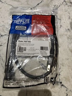 Tripp Lite P007-003 Heavy Duty 3' Power Cord 14AWG 15A PC Server Audio Subwoofer - Image 1 of 2