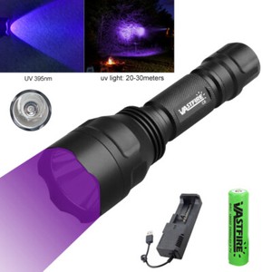 395nm UV Light LED BlackLight Flashlight Rechargeable Torch Lamp Inspection Lamp